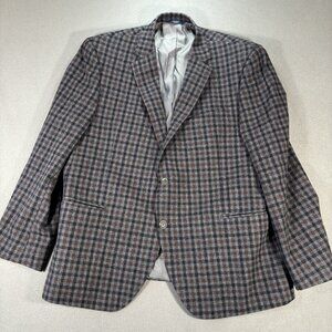 S Cohen Angelico Men’s 48R 100% Wool Checked Plaid Blazer Sport Coat Jacket Fall